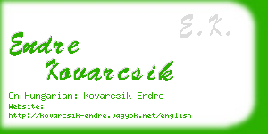 endre kovarcsik business card